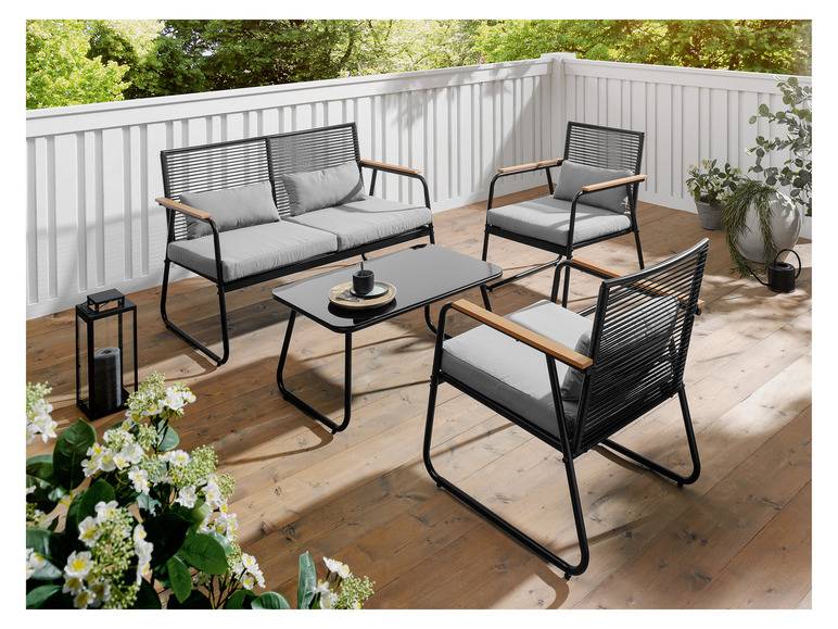 LIVARNO home Garten Loungeset, 4-teilig 50% Rabatt mit kostenlosem Versand