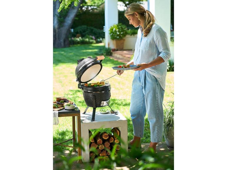 GRILLMEISTER Holzkohle Keramikgrill, Ø 26,5 cm Kostenloser Versand international