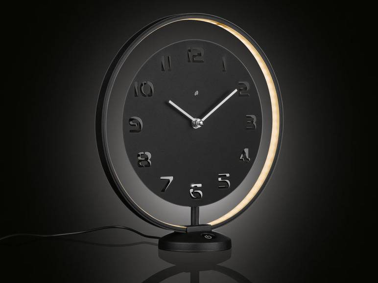 AURIOL® Tischuhr, mit LED-Leuchtring Fabrikpreis