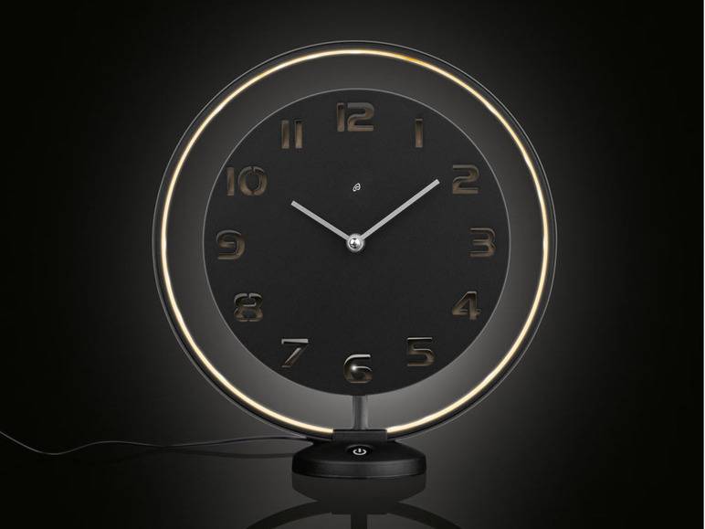 AURIOL® Tischuhr, mit LED-Leuchtring Fabrikpreis