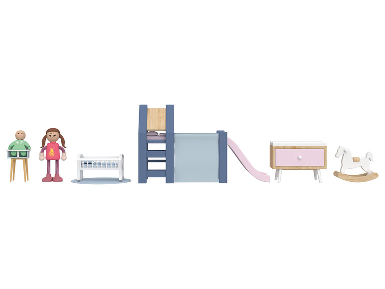 Playtive Puppenhaus-Möbel / Biegepuppen, aus Echtholz und robustem Kunststoff 2025