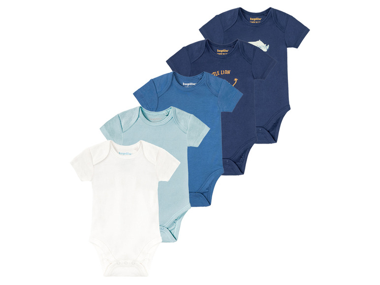 lupilu® Baby Body, 5er Set, kurzarm, reine Bio-Baumwolle Blitzverkäufe