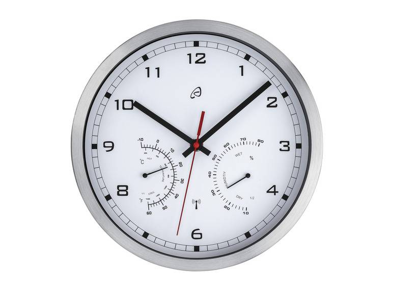 AURIOL® Funkwanduhr, mit Thermometer und Hygrometer Saisonschlussverkauf