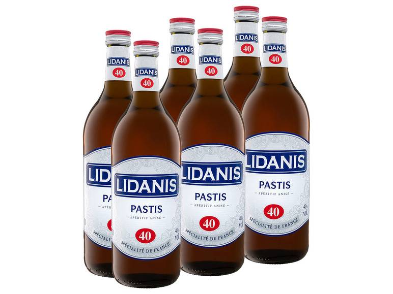 6 x 1,0-l-Flasche Lidanis Pastis 40% Vol Sonderangebot