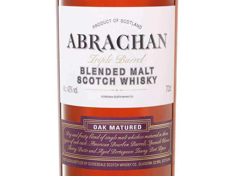 Abrachan Triple Barrel Blended Malt Scotch Whisky 42 % Vol Große Rabatte
