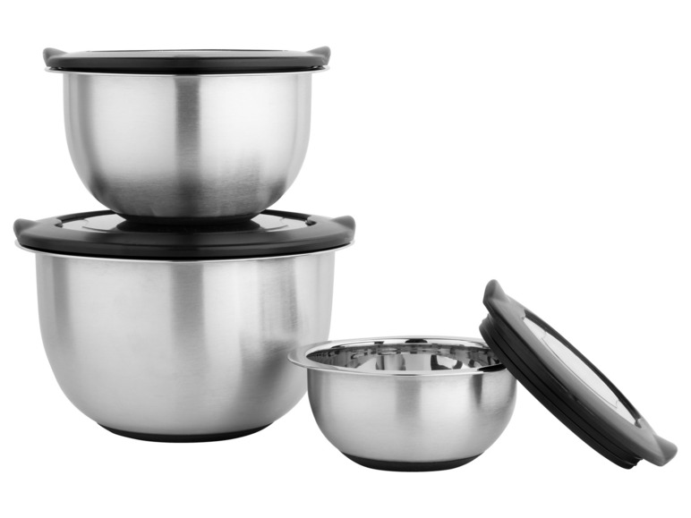 LIVARNO home Edelstahl-Rührschüssel-Set, 5- / 3-teilig Bis zu 50% Rabatt
