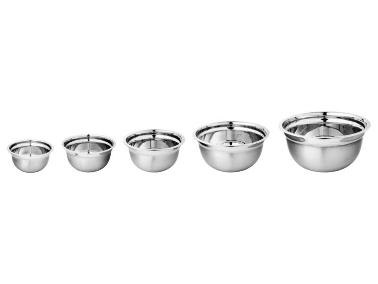LIVARNO home Edelstahl-Rührschüssel-Set, 5- / 3-teilig Bis zu 50% Rabatt
