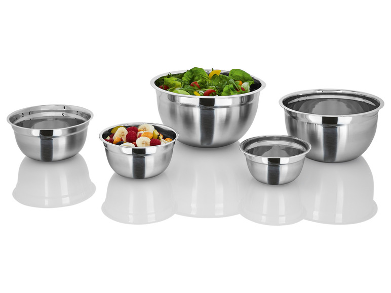 LIVARNO home Edelstahl-Rührschüssel-Set, 5- / 3-teilig Bis zu 50% Rabatt