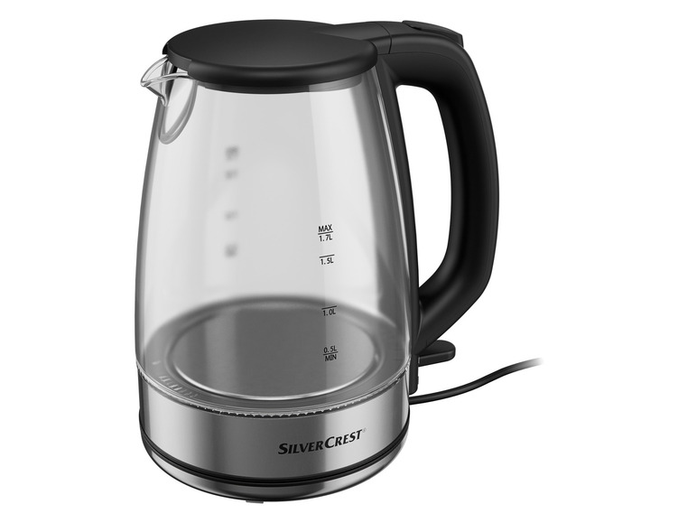 SILVERCREST® KITCHEN TOOLS Glas-Wasserkocher »SWGF 3000 C2«, mit LED-Farbwechsel, 1,7 l Vierteljährliche Förderung