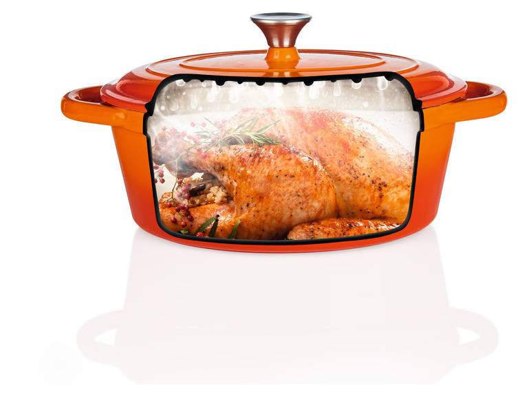 ERNESTO® Gusseisen-Bräter, Oval Ø 29 cm Zeitlich begrenztes Angebot