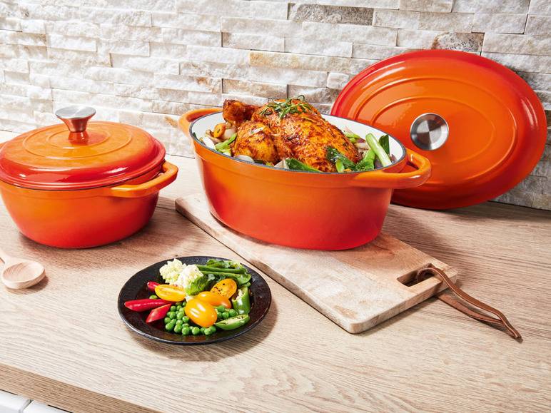 ERNESTO® Gusseisen-Bräter, Oval Ø 29 cm Zeitlich begrenztes Angebot