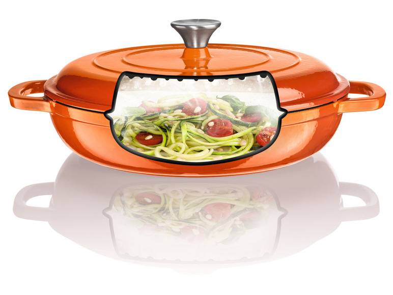 ERNESTO® Gusseisen-Servierpfanne, Ø 30 cm, mit Drop-System VIP-Rabatte