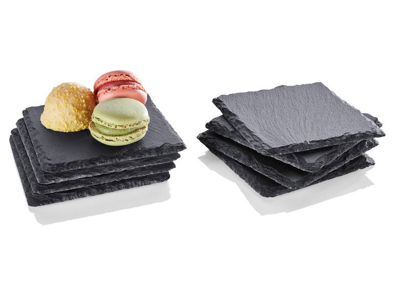 LIVARNO home Schiefer-Servierplatten / Schiefer-Untersetzer, mit Antirutsch-Füßen Sonderangebot der Fabrik