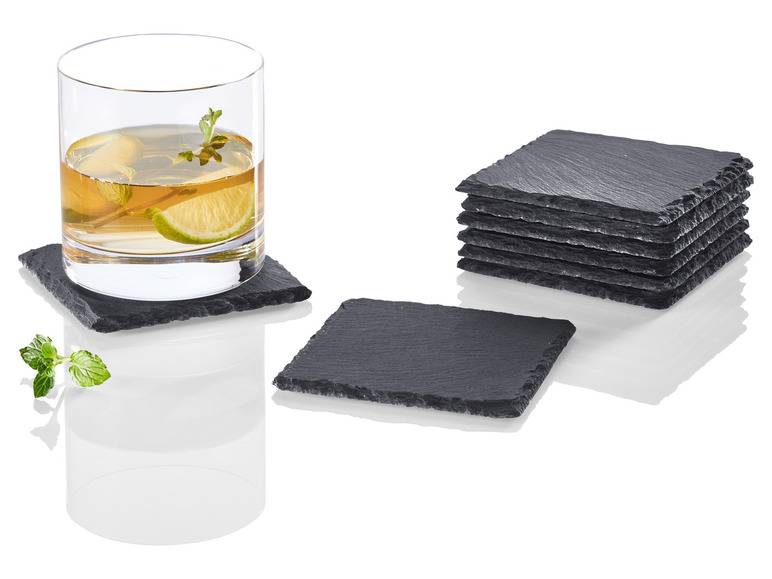LIVARNO home Schiefer-Servierplatten / Schiefer-Untersetzer, mit Antirutsch-Füßen Sonderangebot der Fabrik