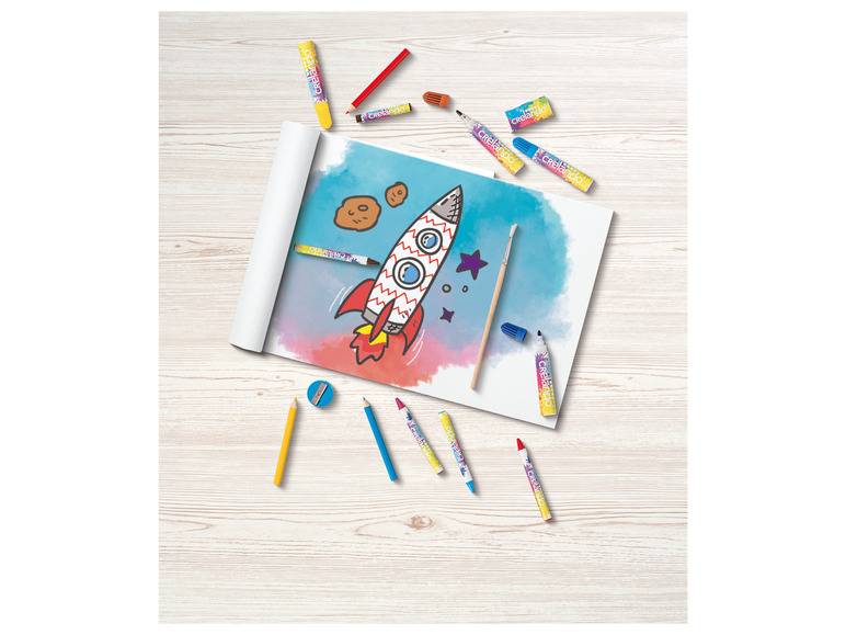 crelando® Kinder-Malkoffer, mit Farben, Stiften und Zubehör Online Outlet