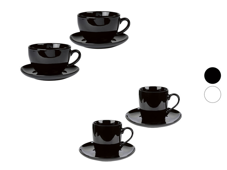 ERNESTO® 2er Set Tassen mit Untertasse, aus hochwertigem Porzellan Blitzangebot