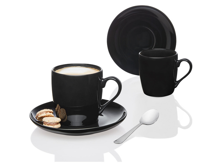 ERNESTO® 2er Set Tassen mit Untertasse, aus hochwertigem Porzellan Blitzangebot
