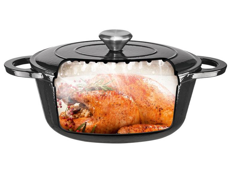ERNESTO® Gusseisen-Bräter, oval Ø 33 cm Wochenangebot