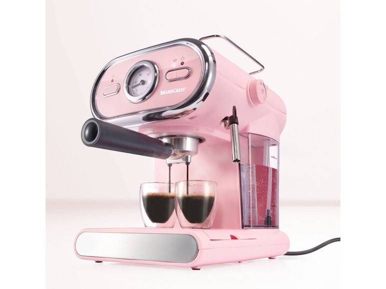 SILVERCREST® KITCHEN TOOLS Espressomaschine/Siebträger Pastell rosa SEM 1100 D3 Nur für heute