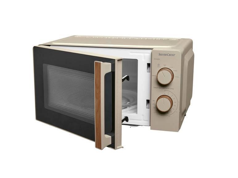 SILVERCREST® KITCHEN TOOLS Mikrowelle SMWH 700 B2, taupe, Holzedsign Fabrikladen