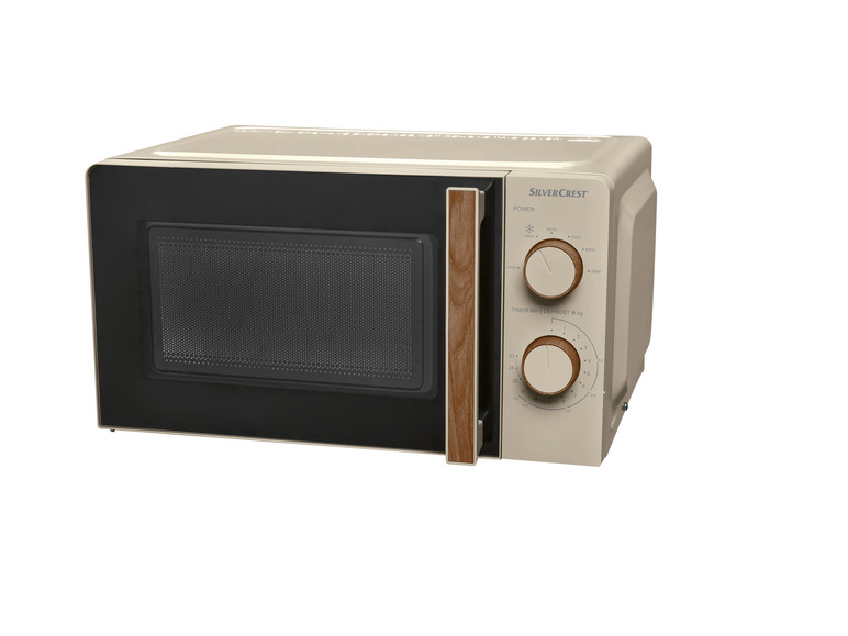 SILVERCREST® KITCHEN TOOLS Mikrowelle SMWH 700 B2, taupe, Holzedsign Fabrikladen