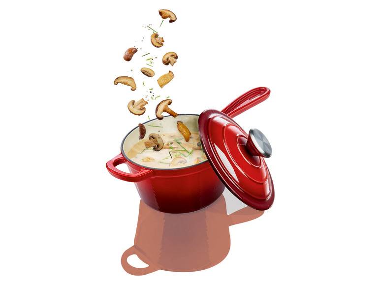 ERNESTO® Stielkasserolle Gusseisen emailliert, 1,5L 50% Rabatt für begrenzte Zeit