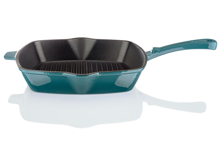 ERNESTO® Gusseisen-Grillpfanne, 24,5 x 24,5 cm, gerillt Fabrikverkauf