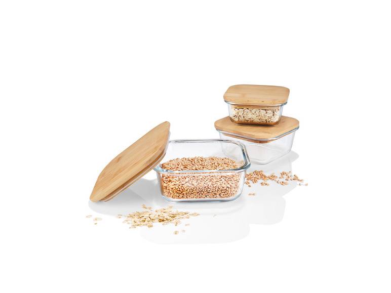 ERNESTO® Glas-Aufbewahrungsdosen-Set, mit Bambusdeckel Versandkostenfrei