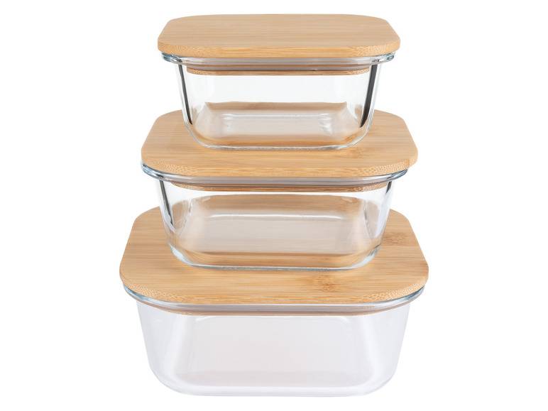 ERNESTO® Glas-Aufbewahrungsdosen-Set, mit Bambusdeckel Versandkostenfrei