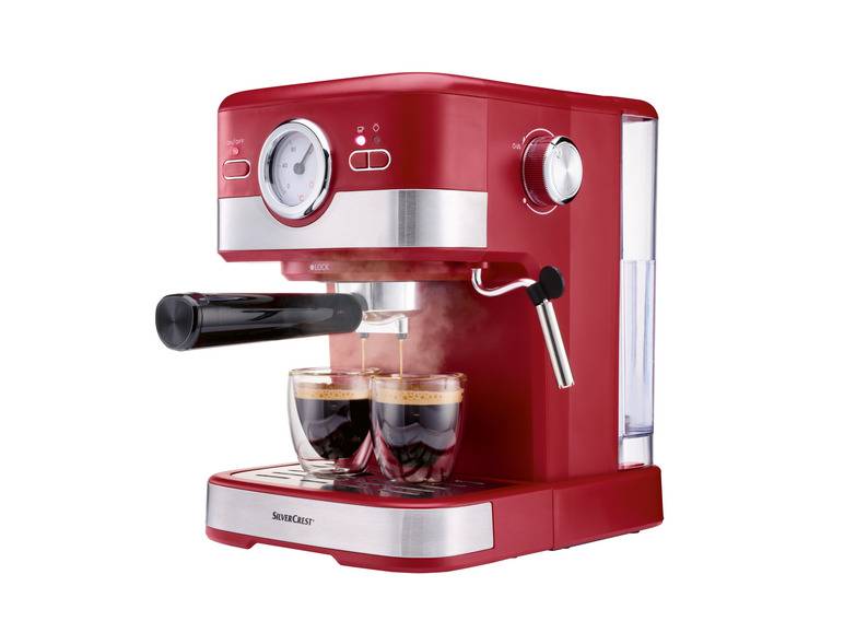 SILVERCREST® Espressomaschine Siebträger »SEM 1100 C5«, 1100 W, rot Blitzangebot