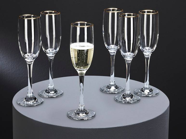 ERNESTO® Glas Set, 6-teilig, mit Goldrand Wochenangebot