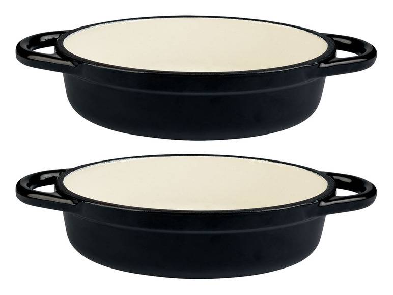 ERNESTO® Mini-Gusseisen-Auflaufformen, 14,5 x 10 cm, 2 Stück Fabrikpreis