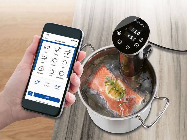 SILVERCREST® KITCHEN TOOLS Sous-Vide-Stick Smart SSVSS 1200 A1, WLAN-Funktion Osterangebot