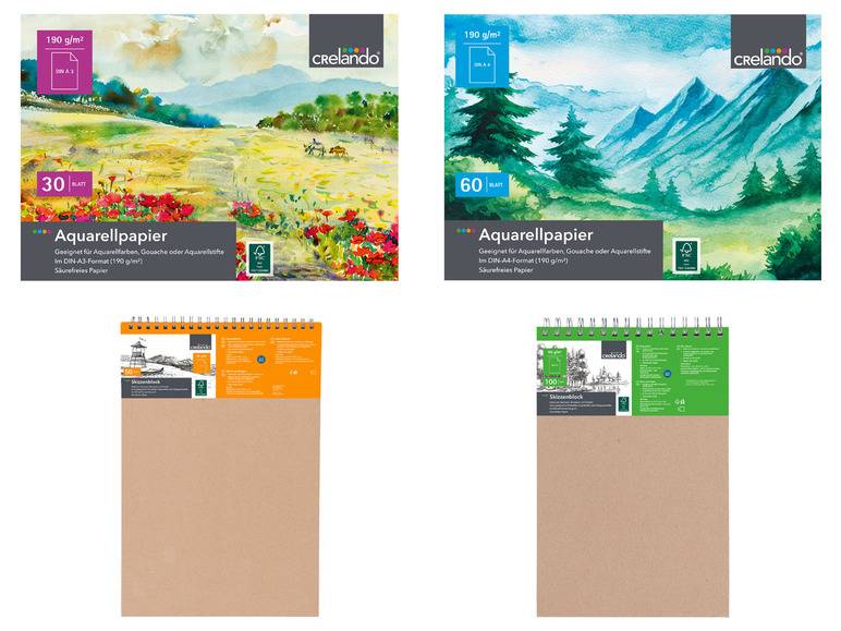 crelando® Zeichenblock, DIN A3/A4, säurefrei Valentinstagsangebot