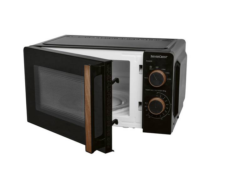 SILVERCREST® KITCHEN TOOLS Mikrowelle SMWH 700 B2, schwarz, Holzdesign Saisonale Angebote