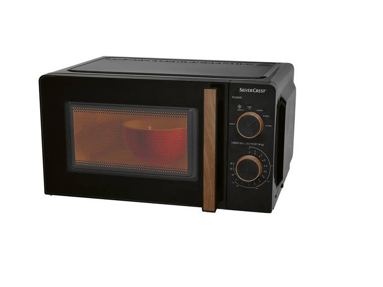 SILVERCREST® KITCHEN TOOLS Mikrowelle SMWH 700 B2, schwarz, Holzdesign Saisonale Angebote