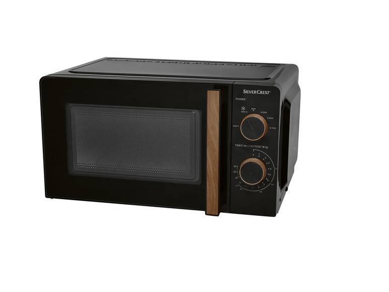 SILVERCREST® KITCHEN TOOLS Mikrowelle SMWH 700 B2, schwarz, Holzdesign Saisonale Angebote