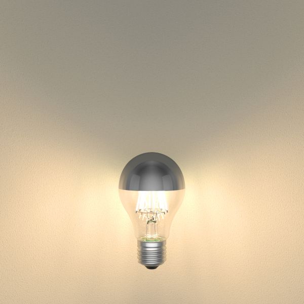 E27 LED Leuchtmittel, A60, 6 W, Kopfspiegel (silber) (Lichtfarbe wählbar) Exklusive Angebote