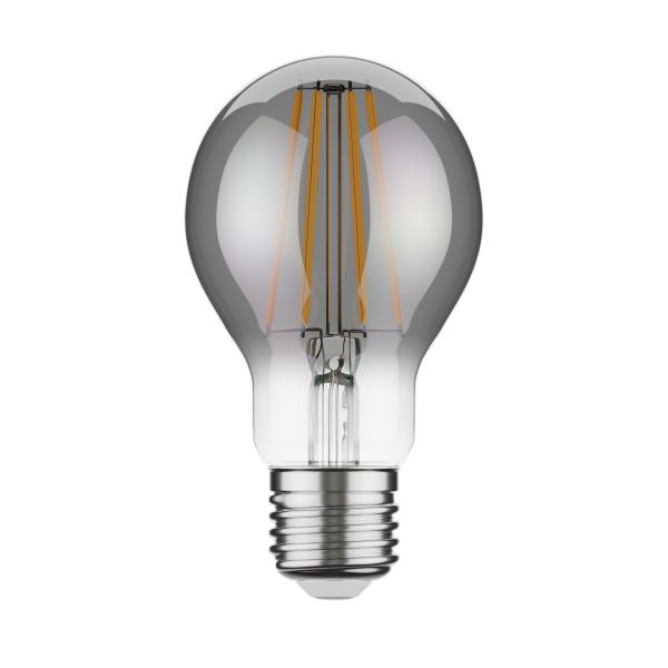 E27 LED Leuchtmittel, A60, extra warmweiß (1800 K), 7,5 W, 370lm, Rauchglas Kostenlose Rückgabe