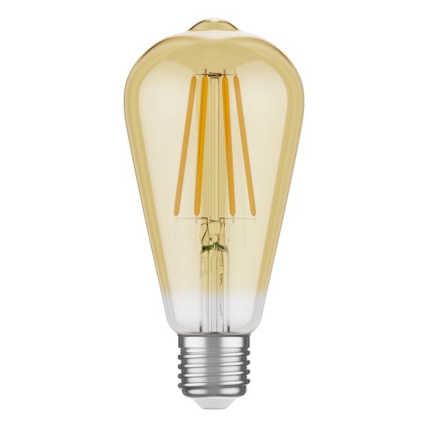 E27 LED Leuchtmittel, ST64, extra warmweiß (2500 K), 7,2 W, 814lm, 3-Stufen-Dimmer, goldfarben Nur für heute
