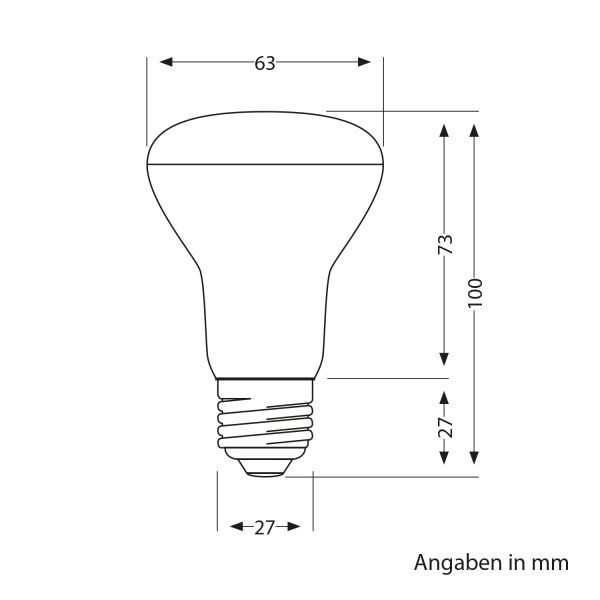 E27 LED Leuchtmittel, R63, warmweiß (2700 K), 8 W, 750lm, matt Sonderangebot der Fabrik