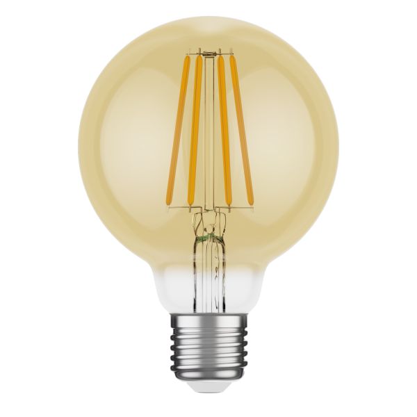 E27 LED Leuchtmittel, G95, extra warmweiß (2500 K), 7,3 W, 818lm, 3-Stufen-Dimmer, goldfarben Bis zu 55% Rabatt
