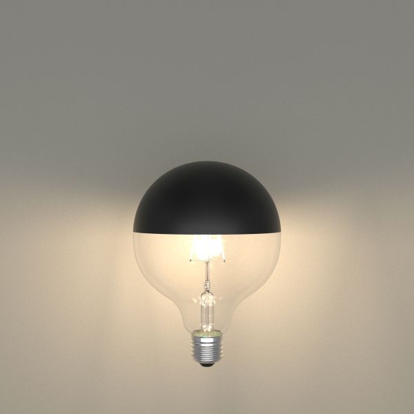 E27 LED Leuchtmittel, G125, warmweiß (2700 K), 6,7 W, 660lm, Kopfspiegel (schwarz) Riesige Rabatte