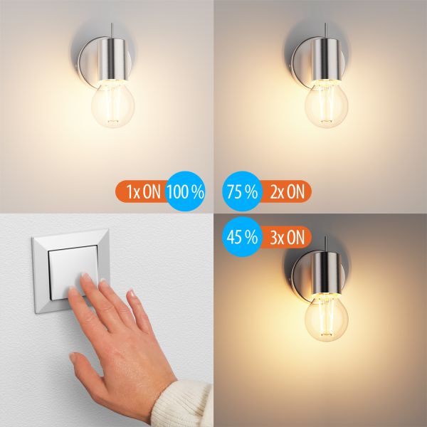 E14 LED Leuchtmittel, G45, warmweiß (2700 K), 4,5 W, 542lm, 3-Stufen-Dimmer 50% Rabatt mit kostenlosem Versand