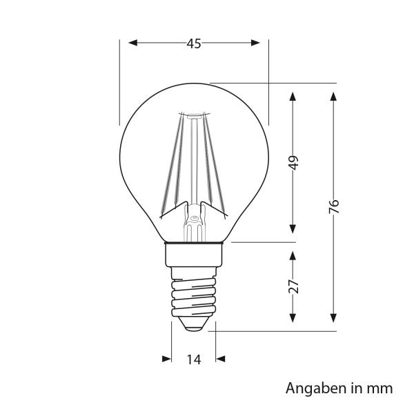 E14 LED Leuchtmittel, G45, warmweiß (2700 K), 4,5 W, 542lm, 3-Stufen-Dimmer 50% Rabatt mit kostenlosem Versand