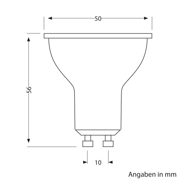 GU10 LED Leuchtmittel, PAR16, warmweiß (2800 K), 0,5 W, 49lm, 100°, matt Fabrikladen