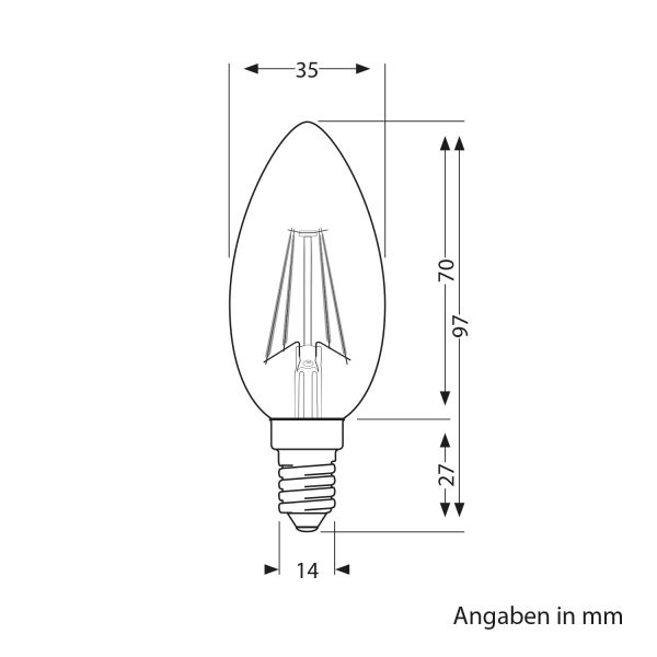 E14 LED Leuchtmittel, Kerze, warmweiß (2700 K), 3,7 W, 452lm Online