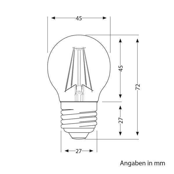 E27 LED Leuchtmittel, G45, warmweiß (2700 K), 3,9 W, 518lm Angebote