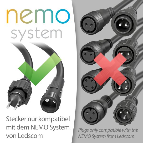 Verlängerungskabel für Stecksystem NEMO (IP44), 1m, schwarz Saisonschlussverkauf