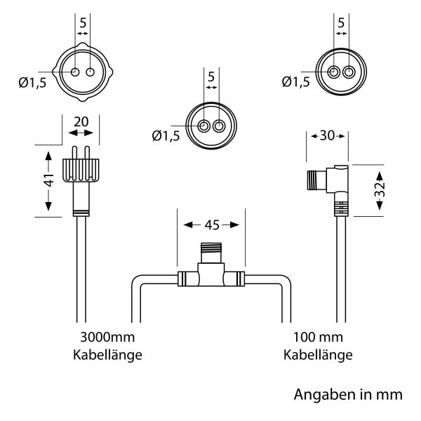 2-fach Verteiler für Stecksystem NEMO (IP44), 3,1m, schwarz Zeitlich begrenztes Angebot